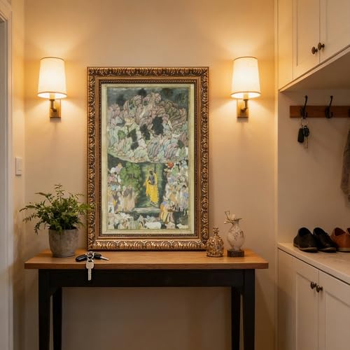 Impression sur toile Krishna art hindou cadre suspendu - 5