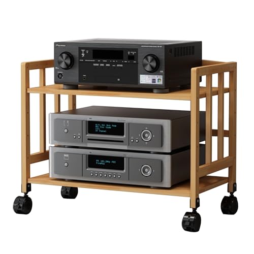 AV-Media-Regal, Plattenspieler-Ständer – Eck-TV-Plattenspieler und Stereo-Schrank, Audio-Regal mit Stauraum für Wohnzimmer und Spielzimmer (2 Ebenen, 70 x 38 x 53 cm)