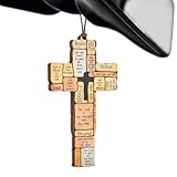 Easter Gifts Cross for Car Mirror Hanging Christian Gifts for Men, Women, Bible Study - Scan Phone for Daily Bible Verse Car Rearview Decor Accessories, Jesus Easter Religious Gift