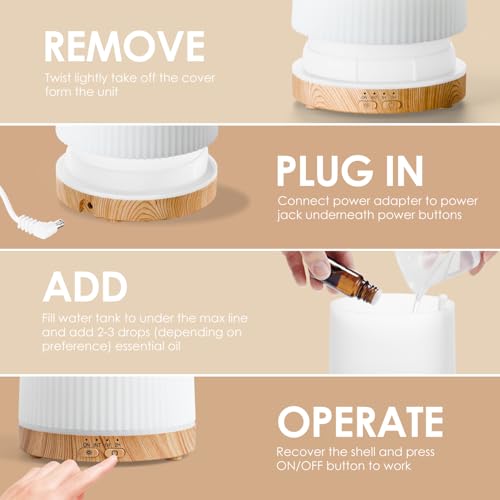 SALKING Diffuseur Huiles Essentielles 100ml, Diffuseur Parfum Maison 8 LED – vue 8