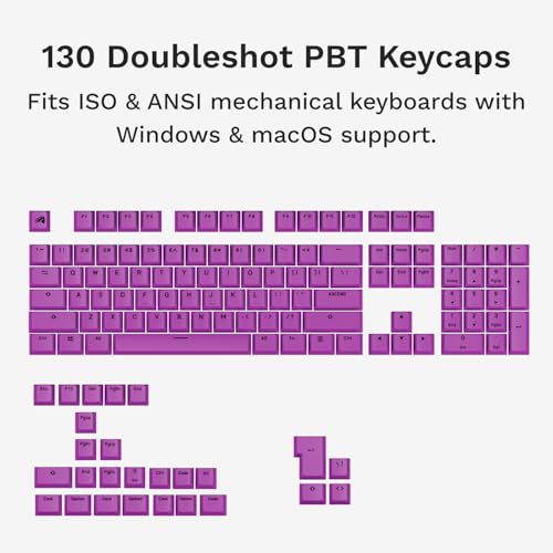 Image of GLORIOUS Gaming - GPBT Basics (PBT Keycaps), Epic Purple, No Fade Dye-Sublimated, for Custom Mechanical Keyboards, Fits 100%, 75% 65% 60%, Fits ANSI & ISO, Supports Windows & macOS - English (US)