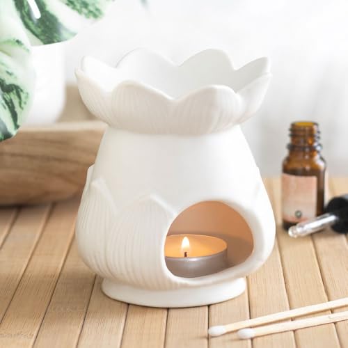 Image of Lotus Flower Ceramic Aroma Diffuser Essential Wax Melt Oil Burner