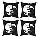 Sunzhenyu Zestaw 4 poszewek na poduszki z czarnym kotem i białym kotem, dekoracyjne poszewki na poduszki 45 x 45 cm, kwadratowe poszewki na poduszki, na kanapę, sofę, do salonu