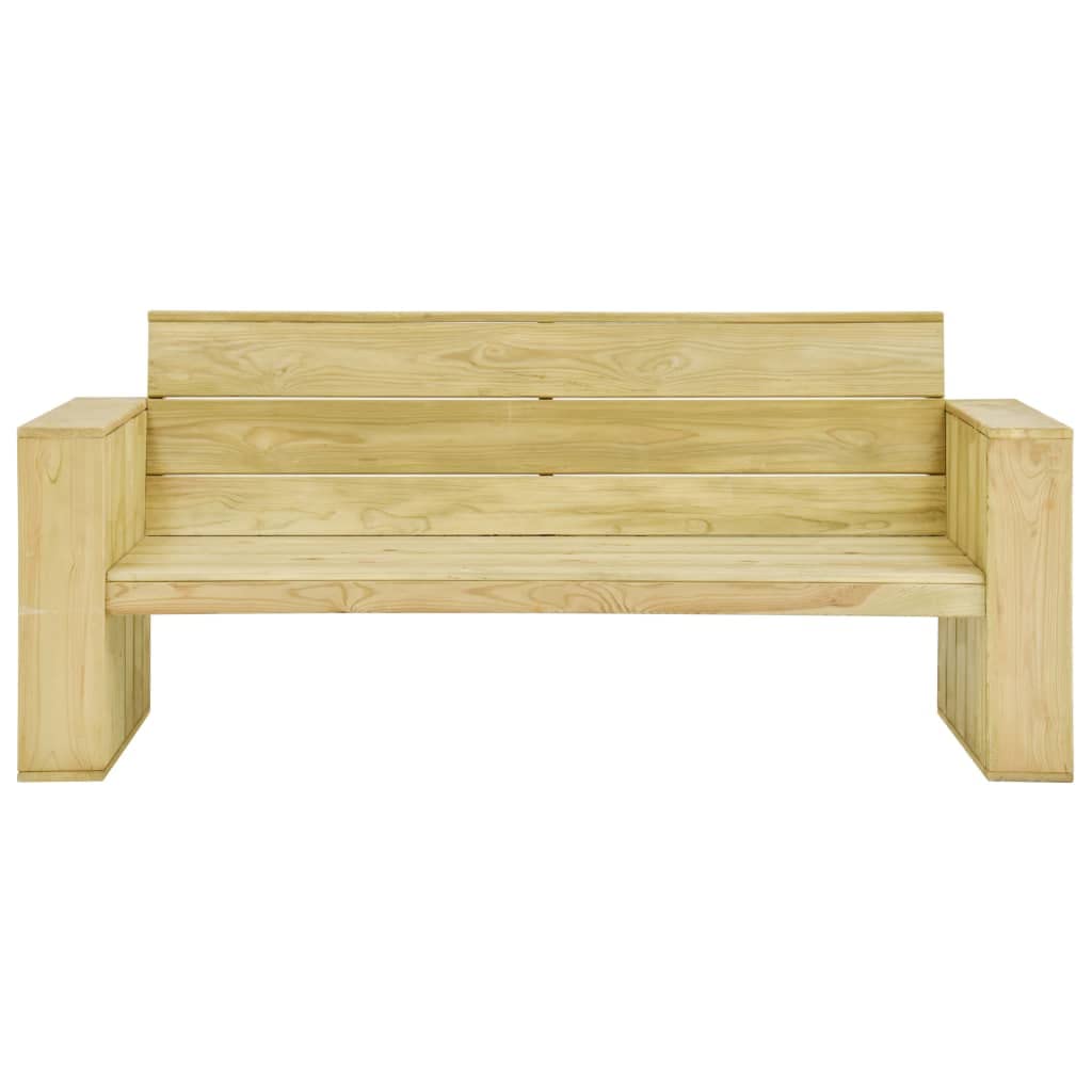 Banco de jardín con cojín, 179 x 76 cm, antracita, madera de pino impregnada, diseño vintage, duradero, para balcón, jardín, terraza