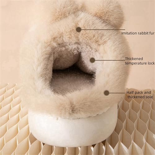 Plush slippers Rabbit ear slippers Warm slippers Men's and women's slippers Slipper Non slip slippers Indoor slippers2