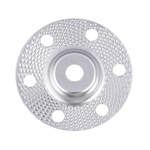 Ctzrzyt Disco de Tallado de Madera de 4 Pulgadas Disco de Talla Plana con Agujero Rueda de Amoladora de Lijado de 16 Mm para 100 115 Amoladora Angular Plata