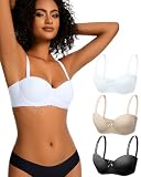 GALASALA Brasier Mujer 3 Piezas, Brasier Strapless Mujer, Bralettes Varillas de Mujer, Brasieres Push Up Mujer, Bra...