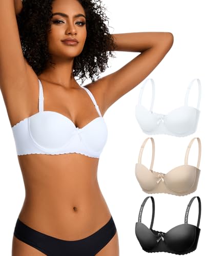 La Mejor Recopilación de Brasier más recomendados. 41 GALASALA Brasier Mujer 3 Piezas, Brasier Strapless Mujer, Bralettes Varillas de Mujer, Brasieres Push Up Mujer, Bra Cobertura Completa Suave, Sujetador Everyday con Correa de...