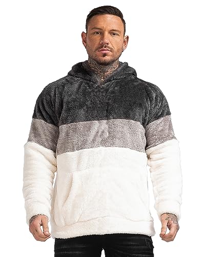 Image of GINGTTO Men's Fuzzy Sherpa Sweatshirt Fashion Pullover Fleece Hoodies