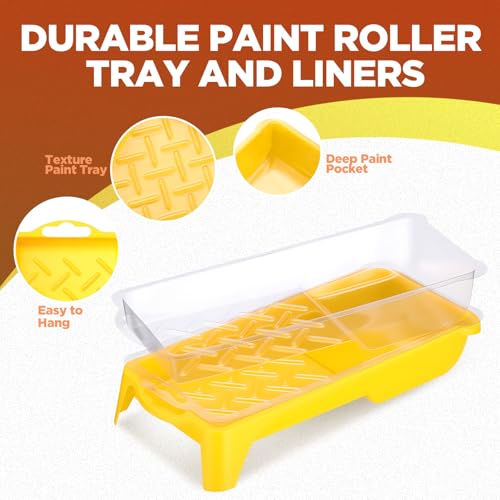 Leumoi 30 Pack 2 Inch Paint Roller Kit, 24 Pcs Small Paint Roller Covers with Tray, Mini Frame, 4 Liners. Small Sponge Touch up Trim Kit for House Painting Supplies - Image 3