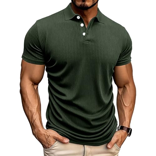 Polo élastique à texture rayée verticale pour homme actif et dynamique - 3