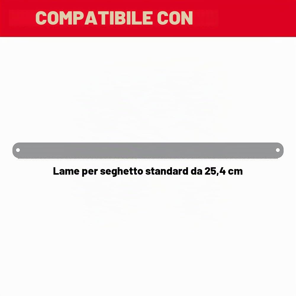 Milwaukee 48 – 22 – 0012 Compact Segaccio 25,4 cm, colore: Rosso/Nero, 25.40 cm