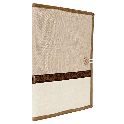 Image of FutureX Printed Fabric File Folders for Certificates, Document Holder, Jute Conference Folder (Size: A4,Royal White, Pack of 2)