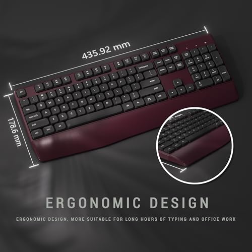 MPTOG Ergonomic Wireless Keyboard and Mouse Combo, Claret by MPTOG - Used condition - Image 3