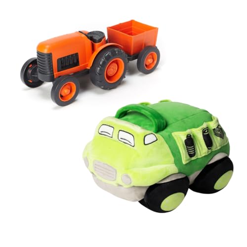Tracteur de camion recyclé ensemble de peluches et jeu de ferme enfant