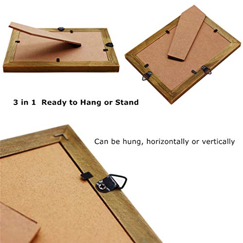 Yokoke 4X6 Inch Rustic Picture Frames - Farmhouse Distressed Frames 100% Reclaimed Wood Photo Frames For Tabletop Or Wall Mounting - Vertical & Horizontal - Home Office Gallery Decor - Yellow #TOP1