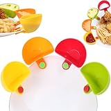 GuoGuo Wu Dip Clip Bowl Holder, 8-Pack Colorful Table Bowls Clip-on Dip Holders, For Tomato, Sauce, Salt, Vinegar, Sugar, Spices - Dip Bowl Party Ware