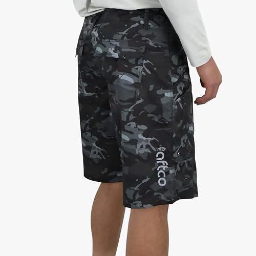 AFTCO Tactical Fishing Shorts (US, Numeric, 34, Regular, Regular, Black Camo) - Thumbnail 3