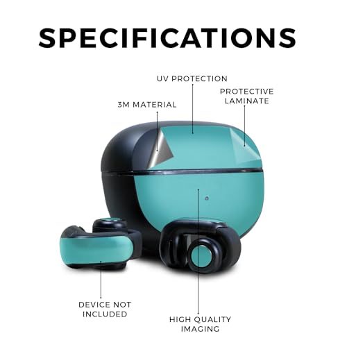 Image of Skin Compatible with Bose Ultra Open Earbuds - Solid Turquoise - Premium 3M Vinyl Protective Wrap Decal Cover - Easy to Apply | Crafted in The USA by MightySkins