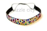 Rhinestone Headband/ Elastic Stretch/ Rhinestone Hair Band Hair Accessory Great for Sports, Cheerleaders and Dance Team (RAINBOW)