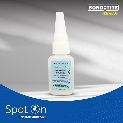 Image of Bondtite Quick Spot-On Instant Adhesive| 10g (Pack of 2) | DIY Repairs, Crafts, and Household Fixes, All-Purpose Adhesive with Precision Nozzle & Anti-Clog Cap