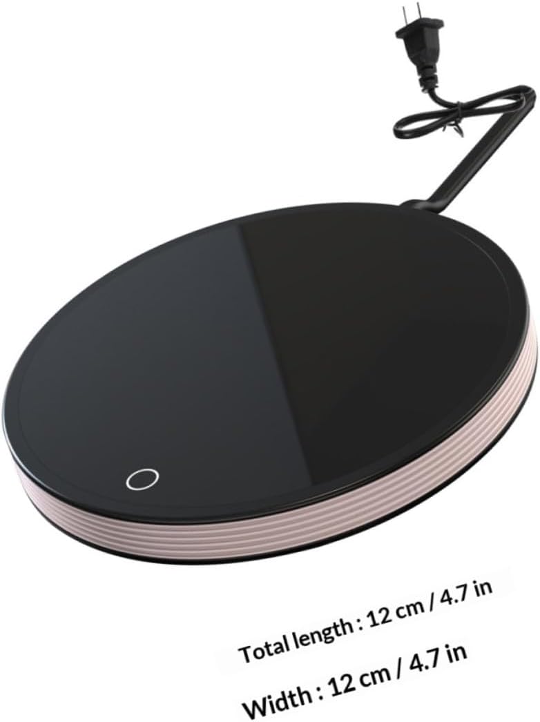 VANZACK Coffee Mug Warmer Pad with Ac110v Power, Household Beverage Heater for Office Desk, Temperature Control Mug Heating Base in Pink and Black