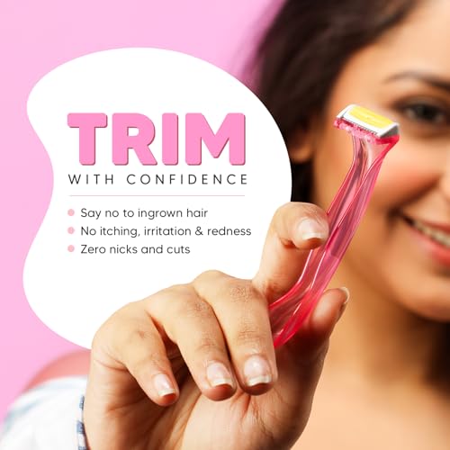 Image of LetsShave Evior Bikini Line Trimming Razor for Women, Pack of 3 | Skin-Safe Blades | Sensitive Area Trimmer | Reusable, Irritation Free & Precise Hair Trimming for Bikini Area