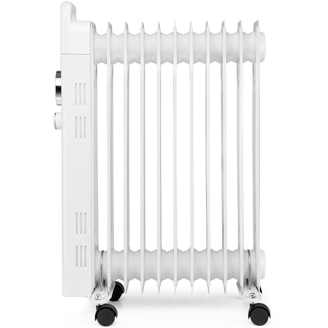 Radiador de aceite 11 elementos 2500W RU2500, Termostato regulable, blanco