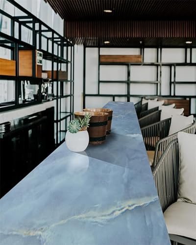 Image of VOLITO V-Blue Modern Marble Wallpaper, 60x200cm, Self-Adhesive, Waterproof & Oil-Proof, Kitchen & Cabinet Makeover