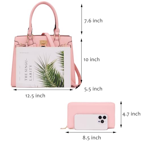 Image of Qiyuer Cute Purses Wallet Set For Women Handbags Satchel Tote Shoulder Bag | Affordable Luxury, Ideal Gift, Large Clutch Wallet, 2PCS, Sturdy Structured, Stylish, PU, Practical & Roomy for Daily & Work