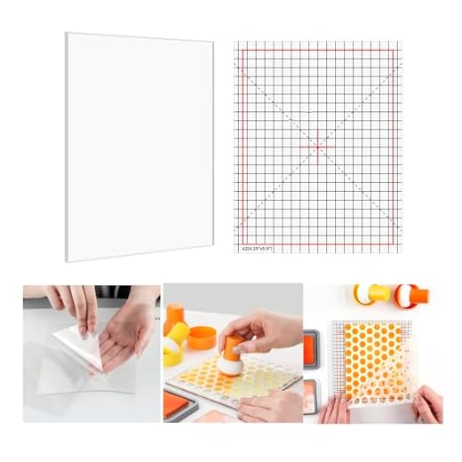 BAOFALI 3Pcs/Set 4.75x6inch Multi-Use Non-Slip Sticky Mats Fit in Stamp Positioning Tool Set,Photopolymer Grip Mat with Printed Guides in Placeholding Stencil in Place Crafts Scrapbooking Fixed Mat.