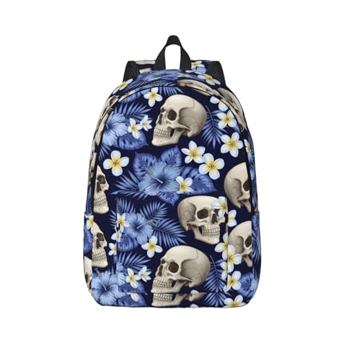 Sac à dos tête de mort pour femme actif motif fleuri week-end