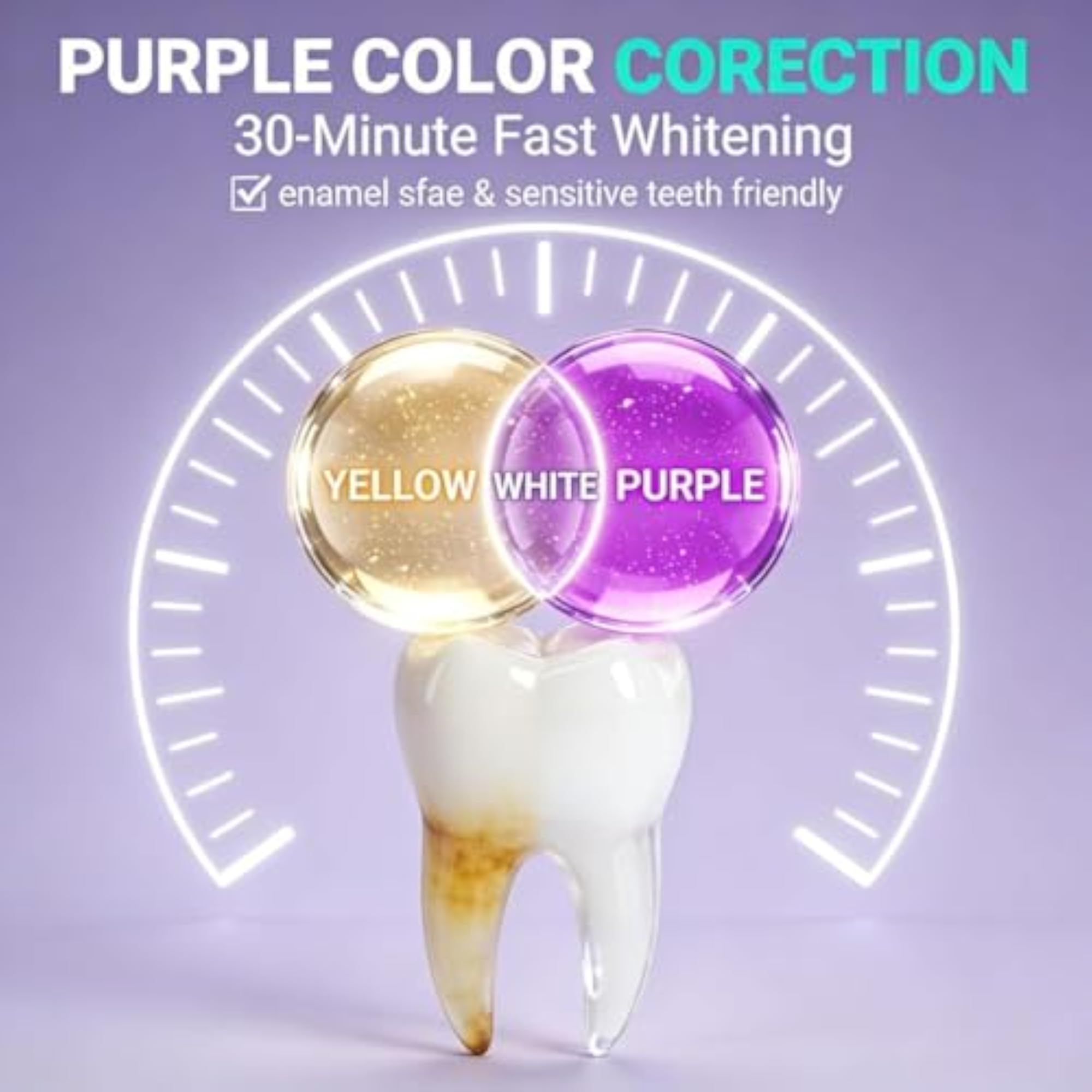 Purple Teeth Whitening Strips with PAP & Hydroxyapatite