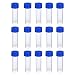 PATIKIL 5mL Plastic Test Tubes, 15 Pack Frozen Container Storage Blue Screw Cap for Lab Laboratory Science, Clear