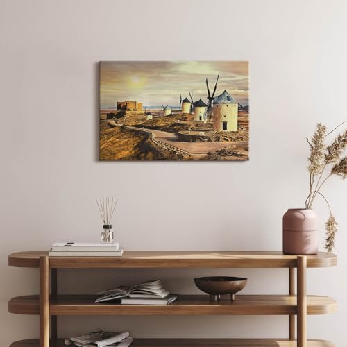 Tableau photo sur toile moulins Consuegra 60x40cm pour mur vide - 2