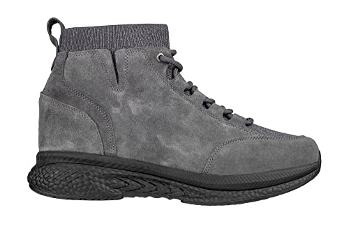 Image of CALTO Men's Invisible Height Increasing Elevator Shoes - Grey Fashion High Top Technical Sneakers - 3 Inches Taller - S23202- Size 7 D(M) US