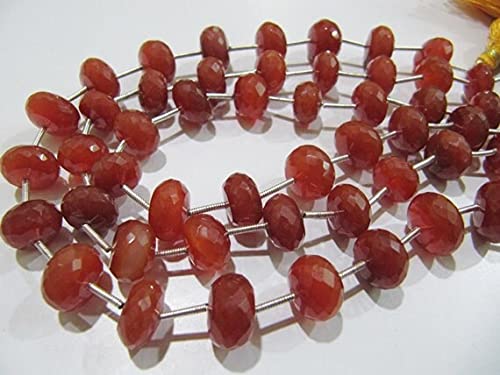 Rondelle facettée en calcédoine rouge de qualité supérieure, fil de perles 10-12mm