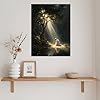 Jesus Praying in Forest Lake Paint by Number Kit, Serene Nature Christian Religious Spiritual Art, Sunlight Tree Riverside DIY Canvas Paint By Numbers Adults Home Decor Gift 16x20inch Framed #1