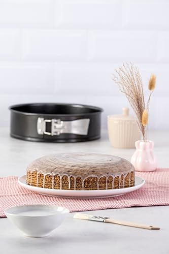 Dr. Oetker Springform Ø 24 cm, Backform mit Flachboden, runde Kuchenform aus Stahl mit Antihaftbeschichtung (Farbe: schwarz), Menge: 1 Stück – Ansicht 3