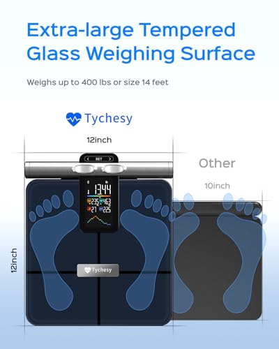 Tychesy 8-Sensor Smart Scale, Body Composition Pod Scale with Handheld Display, Measures Body Fat, Muscle Mass & BMI, FSA&HSA Eligible - Thumbnail 7