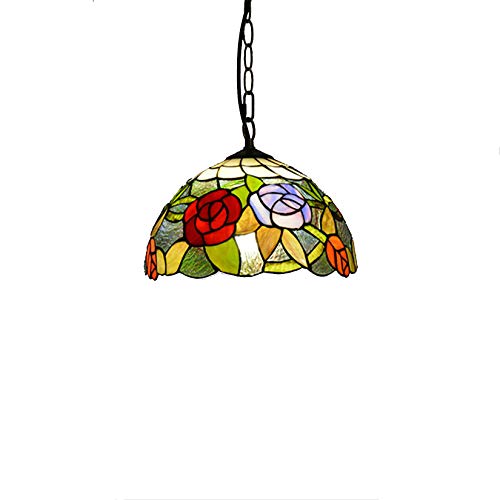 Pendentif léger design romantique en vitrail | Cadeau idéal maison style ancien fleurs