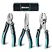 Produktbild DURATECH Zangen Set 3-teilig, Professional Zangensatz mit hoher Hebelwirkung, Spitzzange 150mm, Seitenschneider 150mm, Gleitgelenkzange 150mm, Profi Zangenset mit Aufbewahrungstasche