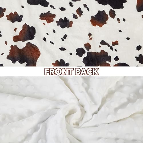 Image of Cow Baby Blanket for Boys Girls Soft Fleece Minky Blanket with Dotted Backing Double Layer Newborn Toddler Blankie for Nursery Stroller Crib Gift to Son Nephew Grandson 26.5 * 40 Inches