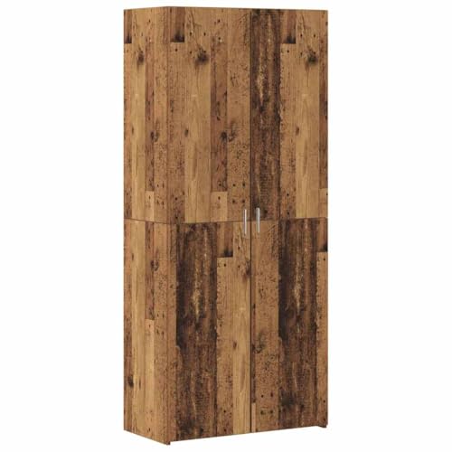 vidaXL Alacena de Madera Vieja Buffet Sólido Reclamado con Estantes Ajustables, Almacenamiento Rústico para el Comedor o Sala, 40x42.5 x 185 cm, Mueble Lateral con Armario Amplio y Textura Estilosa.