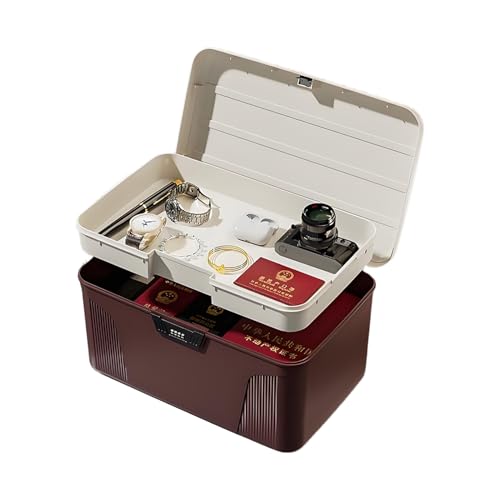 Cajas de almacenamiento con cierre - fuerte portátil con cerradura - Práctico organizador portátil de medicamentos y archivos para el hogar, oficina, trabajo y viajes