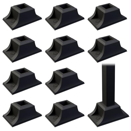 Iron Baluster Level Shoes for Stairs, Satin Black (10 pcs)