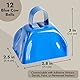 Blue Panda Kuhglocke Cowbell (Set, 12 Stück) - Laute Glocken mit Griffen - Zum Anfeuern bei Sportveranstaltungen wie Fußball, Marathon, Radrennen - Blau, 7,6 x 7,1 x 6,3 cm