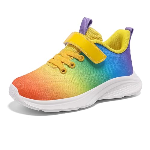 Girls Boys Sneakers Mesh Breathable Lightweight Athletic Shoes Non-Slip Fashion Running Shoes for Little Kid/Big Kid