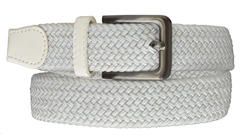 Marshal Elastic Stretch Belts Braided Canvas Woven Belt with Gunmetal Buckle for Men and Women