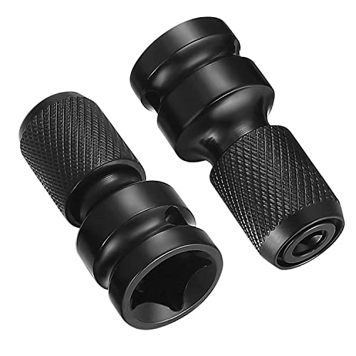 Bapao Pack de 2 adaptadores con casquillo de cuadrícula de 1/2' a hexagonal de 1/4' con liberación rápida Hexagonal Convertidor Puntas para destornilladores de percutor carraca